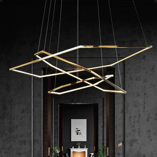 Ray Suspension Géométrique Contemporain, Métal, Doré, Salon/Chambre à Coucher