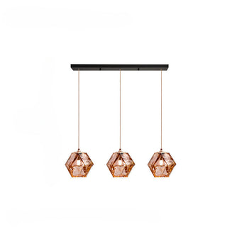 Valentina Polyèdre LED Suspension Métal Verre Cuisine Chambre à Coucher
