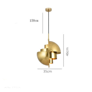 Arisha Luminaires Suspension LED Anneau Rétro Métal Chrome/Or Salon