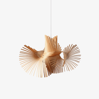 Avian Flair Wooden Pendant Lamp-Neutral Decor