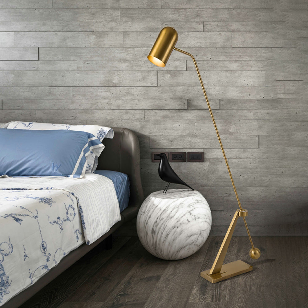Arisha Design Simple Lampadaire Canne à Pêche Vintage Métal Or Salon/Chambre à Coucher