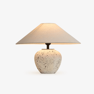 Speckled Ceramic Jar Table Lamp-Neutral Decor