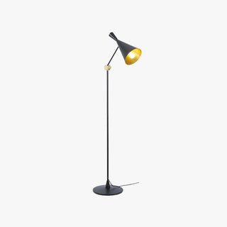 Arisha Design Lampadaire Entonnoir Minimaliste LED Noir Métal Salon