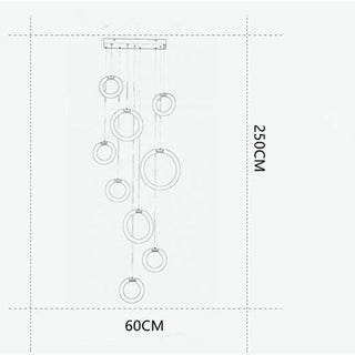 Valentina Luminaires Suspension LED Anneau Simple, Métal, Or, Salon