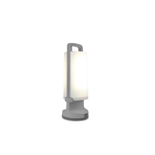 Ray Lampe de Table Cylindre Moderne, Acrylique, Gris/Blanc/Vert/Orange, Jardin