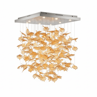 Multicolor Crystal Maple Leaf Chandelier-Neutral Decor