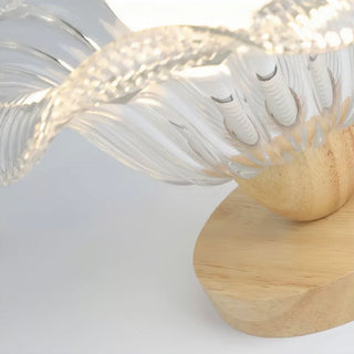 Arisha Moderne LED Plafonnier Dôme Bois Verre Salon Salle à Manger