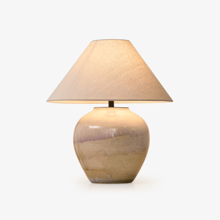 Gradient Hued Ceramic Jar Table Lamp-Neutral Decor