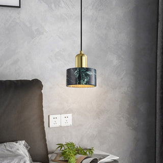 Arisha Suspension Cylindre Contemporaine, Acrylique/Metal, Blanc/Vert, Salon