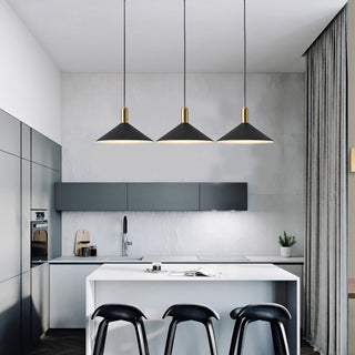 Arisha Suspension Moderne LED Acrylique/Métal, Noir/Blanc/Or, Salon
