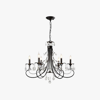 Silva LED Suspension Noir Métal Cristal Salle à manger Salon
