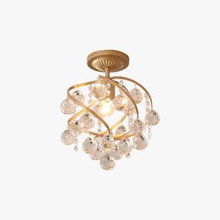 Valentina Design LED Plafonnier Laiton Cristal Salon Chambre à coucher