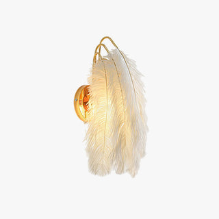 O'Moore Applique Murale Design LED Plume Moderne Métal Plume Blanc Chambre à Coucher/Salon