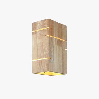 Muto Applique Murale Rectangulaire Moderne Simple LED Bois Brut Chambre à Coucher/Salon