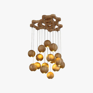 Muto Ball Cluster LED Suspension Bois Salon Chambre à coucher