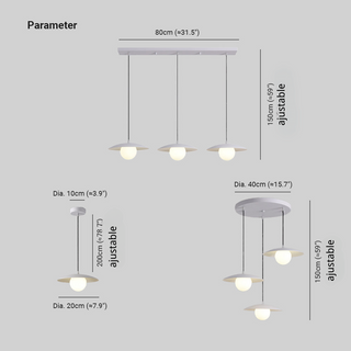 Valentina Moderne LED Suspension Métal Noir Salle À Manger/Chambre À Coucher