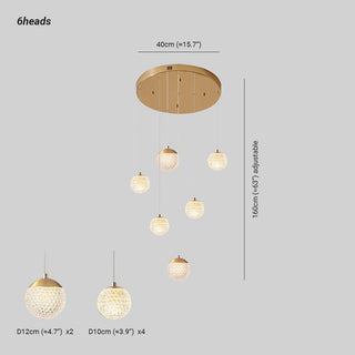 Arisha Luminaires Suspensions Multi/Bulle Moderne Métal/Acrylique Doré Chambre à Coucher