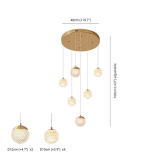 Arisha Luminaires Suspensions Multi/Bulle Moderne Métal/Acrylique Doré Chambre à Coucher