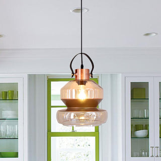 Silva Moderne LED Suspension Ambre Métal Verre Salon Salle à manger