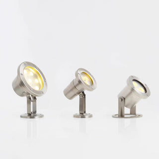 Ray Spot de Bassin Cylindre Moderne, Métal/Verre, Argent, Jardin