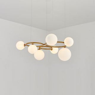Valentina Luminaires Suspensions Anneau Moderne Métal/Verre Noir/Blanc/Gris/Doré Chambre à Coucher