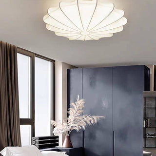 Ritta Ronde Moderne LED Plafonnier Blanc Tissu Salon Chambre à coucher