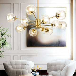 Valentina Suspension Multi Retro, Metal/Verre, Noir/Or, Salon