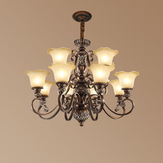 Arisha Rétro Fleur Suspension Métal Verre Salon Chambre à Coucher