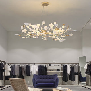 Tirex Suspension Feuille/Multi Moderne Métal/Céramique Doré/Blanc Salon-Luire