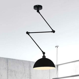 Aria Dôme Moderne LED Suspension Noir/Vert Métal Chambre à coucher