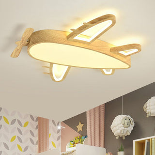 Aria Design LED Plafonnier Avion Moderne Bois/Acrylique Bois/Beige Salon