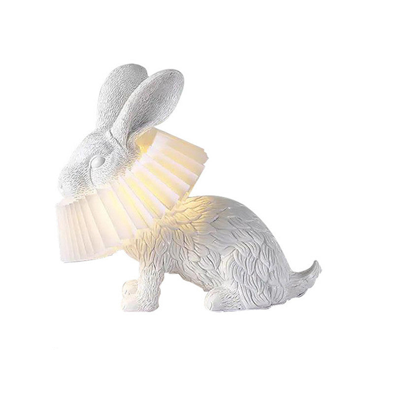 Lampe de Table lapin Moderne, Résine, Blanc, Salon