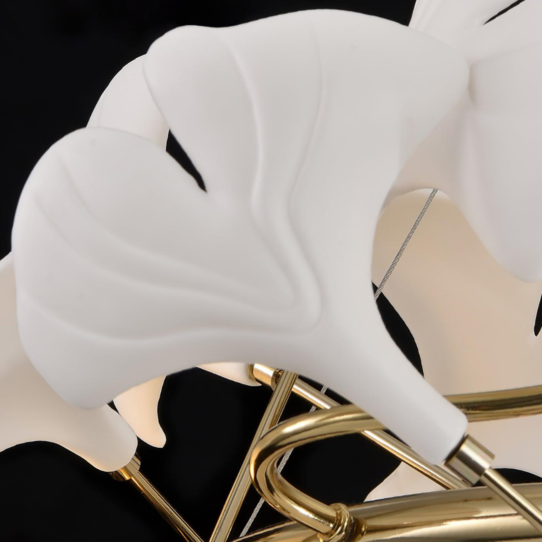 Olivia Lustre Fleur AntGlo Moderne , Métal/Céramique, Or, Escalier
