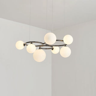 Valentina Luminaires Suspensions Anneau Moderne Métal/Verre Noir/Blanc/Gris/Doré Chambre à Coucher