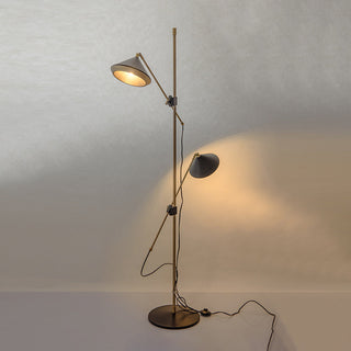 Arisha Design Lampadaire Dôme Vintage Métal Noir/Laiton Salon/Chambre