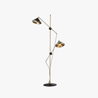 Arisha Design Lampadaire Dôme Vintage Métal Noir/Laiton Salon/Chambre