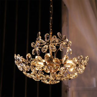 Ray Rétro Vintage Or Fleur Cristal Suspension Chambre À Coucher