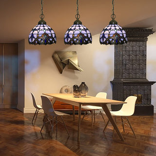 Tiffany Vintage LED Suspension Métal/Verre Chambre À Coucher
