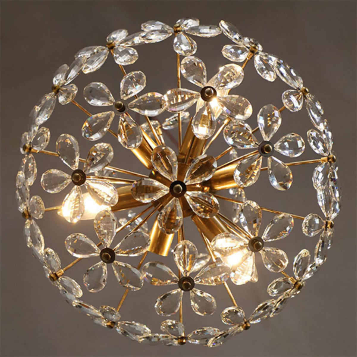 Ray Rétro Vintage Or Fleur Cristal Suspension Chambre À Coucher