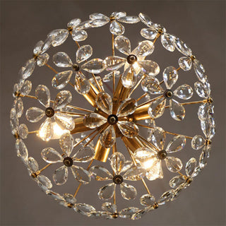 Ray Rétro Vintage Or Fleur Cristal Suspension Chambre À Coucher