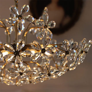 Ray Rétro Vintage Or Fleur Cristal Suspension Chambre À Coucher