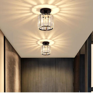 Lirelix Plafonnier Carré/Rond Moderne.Cristal. Noir/Argent/Or. Salon-Luire