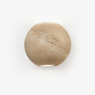 Travertine Globe Wall Sconce-Neutral Decor