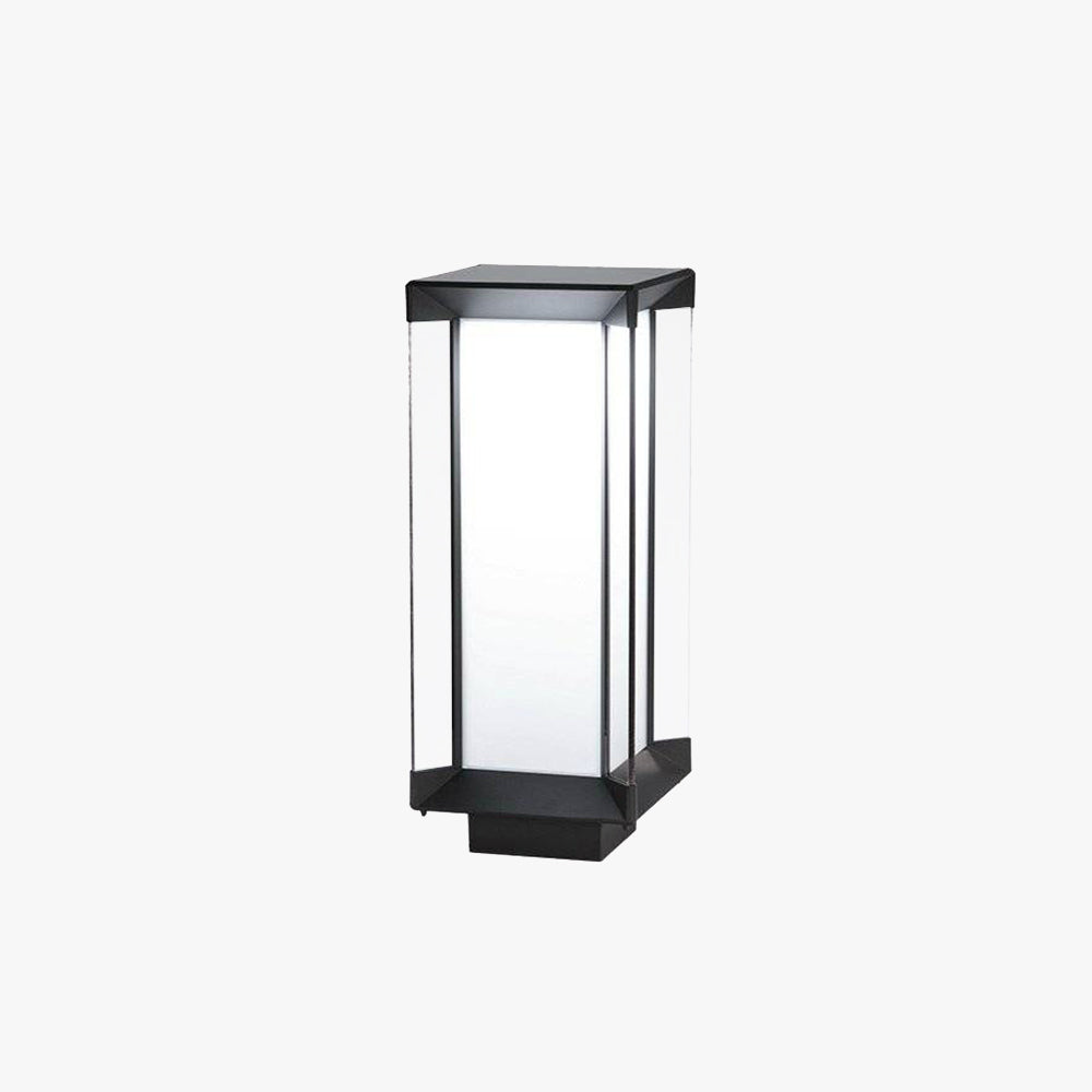 Ray Borne Extérieure Rectangulaire Moderne, Métal/Verre, Blanc/Noir, Cour