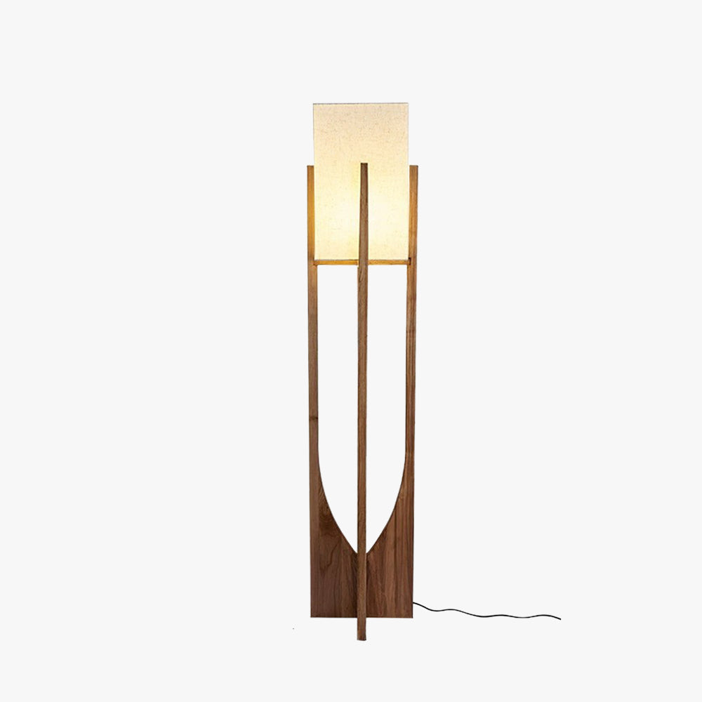 Muto Lampadaire Rectangulaire Naturel, Tissu, Bois, Salon/Bureau