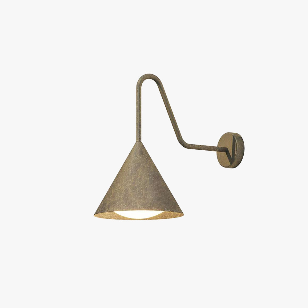 Arisha Applique Murale Moderne Minimaliste Conique Étanche, Métal, Noir/Or, Extérieur