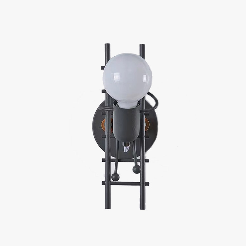 Luxo Applique Murale Rétro LED Métal/Bois de Caoutchouc Couloir 3 Couleur