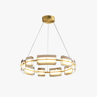 Arisha Suspension Anneau Simple, Cuivre/Verre, Noir/Or, Salon/Chambre