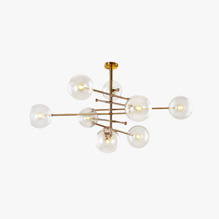 Valentina Lustre Multi Moderne, Métal/Verre, Noir/Doré, Salon