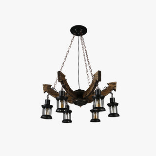 Epoch Lustre Flèche Vintage, Metal/Bois, Marron, Salon